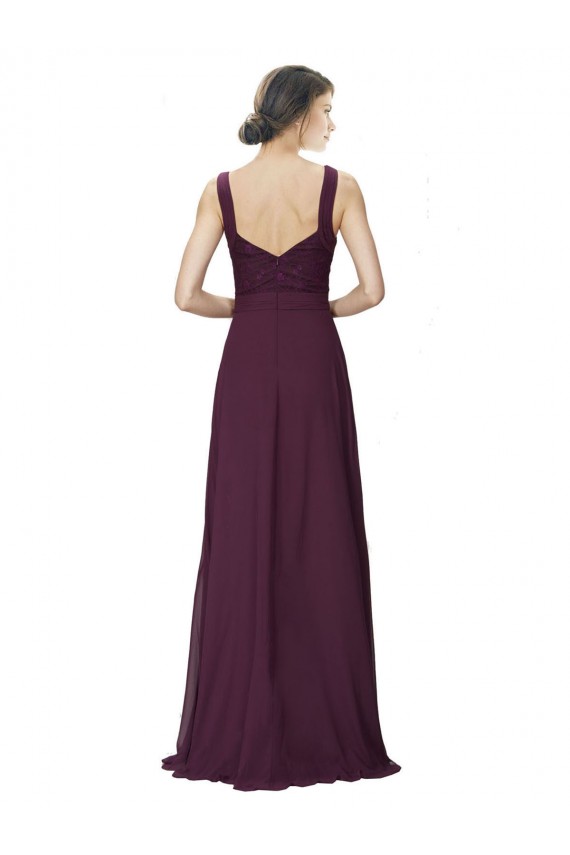 Soft Chiffon & Lace A-Line Long Sleeveless Bridesmaid Gown Glasgow