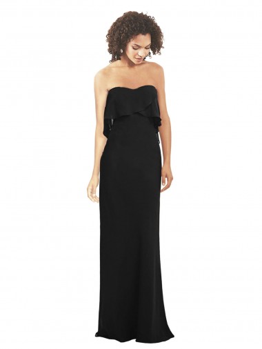 Soft Chiffon Sheath Sheath Sleeveless Black Bridesmaid Dress Glasgow
