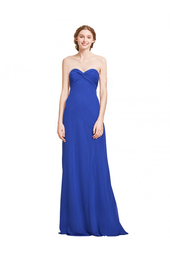 Soft Chiffon A-Line Long Sleeveless Bridesmaid Gown Glasgow