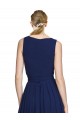 Chiffon A-Line Long Sleeveless Dark Navy Bridesmaid Dresses Glasgow