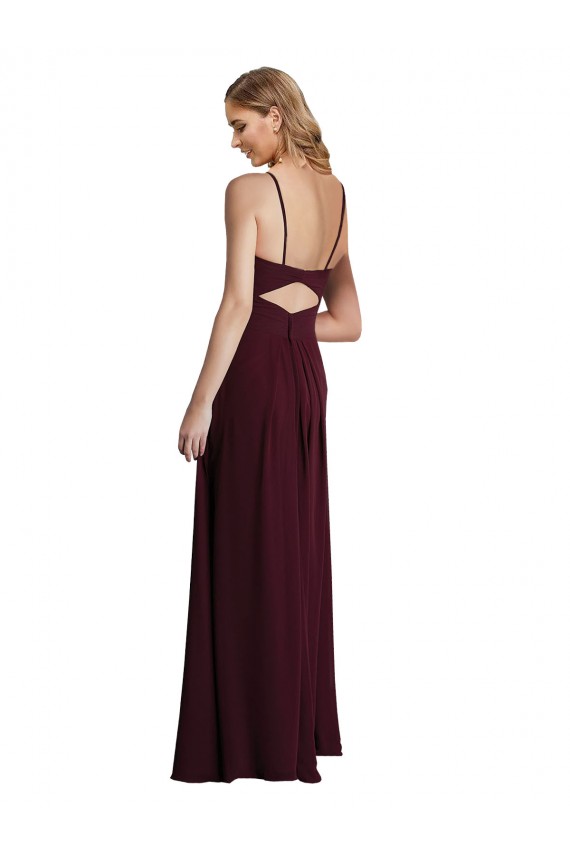 Chiffon A-Line Long Sleeveless Open Back Wedding Party Dress Glasgow