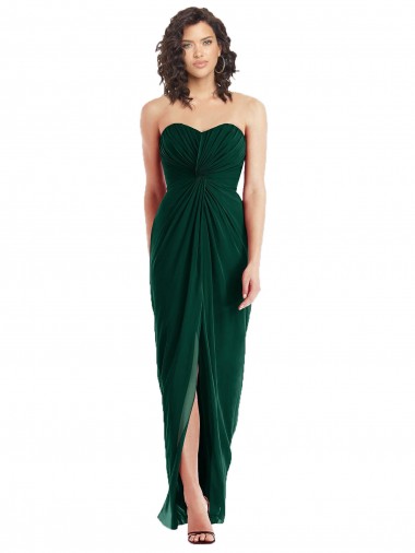 Soft Chiffon A-Line Long Sleeveless Low Back Ever Green Bridesmaid Dresses Glasgow