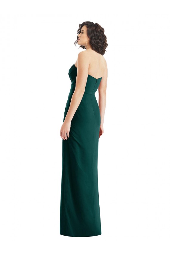 Soft Chiffon A-Line Long Sleeveless Low Back Ever Green Bridesmaid Dresses Glasgow
