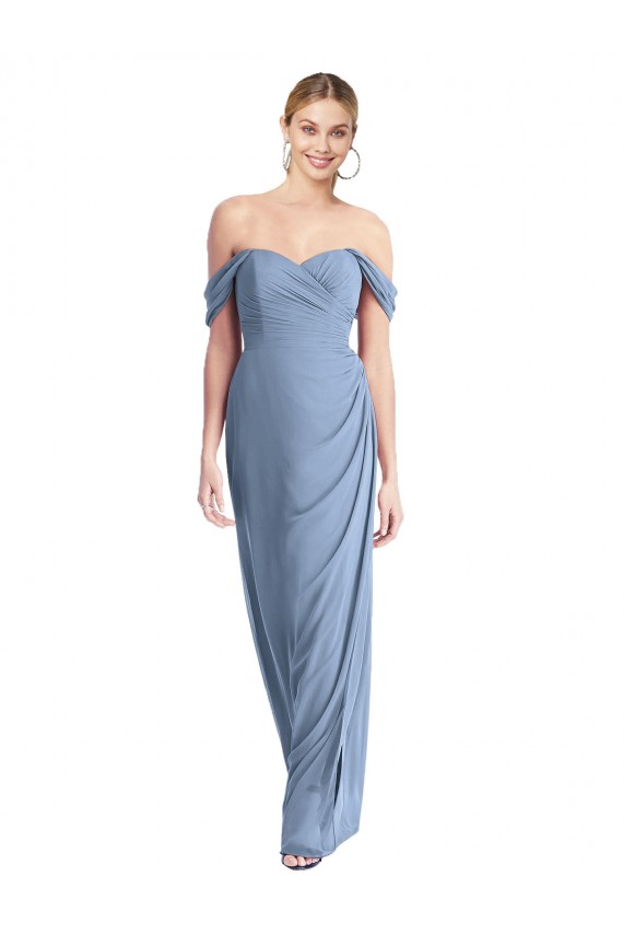 Soft Chiffon Mermaid Long Sleeveless Low Back Semi Formal Evening Dress / Bridesmaid Dress Glasgow