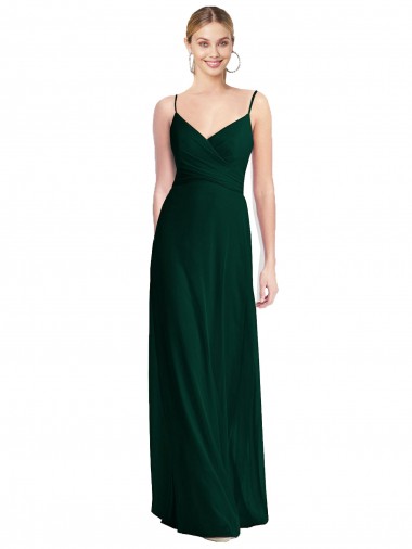 Soft Chiffon A-Line Long Sleeveless Ever Green Low Back Bridesmaid Dress Glasgow
