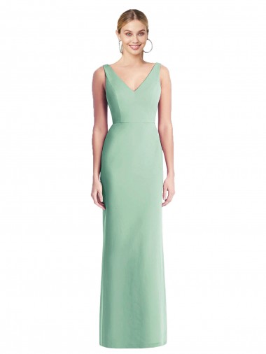 Soft Chiffon Trumpet Long Sleeveless Tie Back Bridesmaid Dress Glasgow
