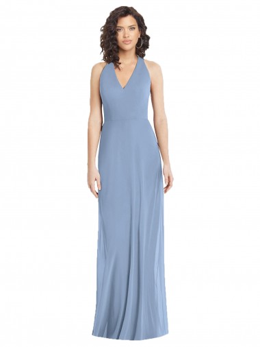 Soft Chiffon Trumpet Long Sleeveless Open Back Formal Evening Gown / Bridesmaid Dress Glasgow