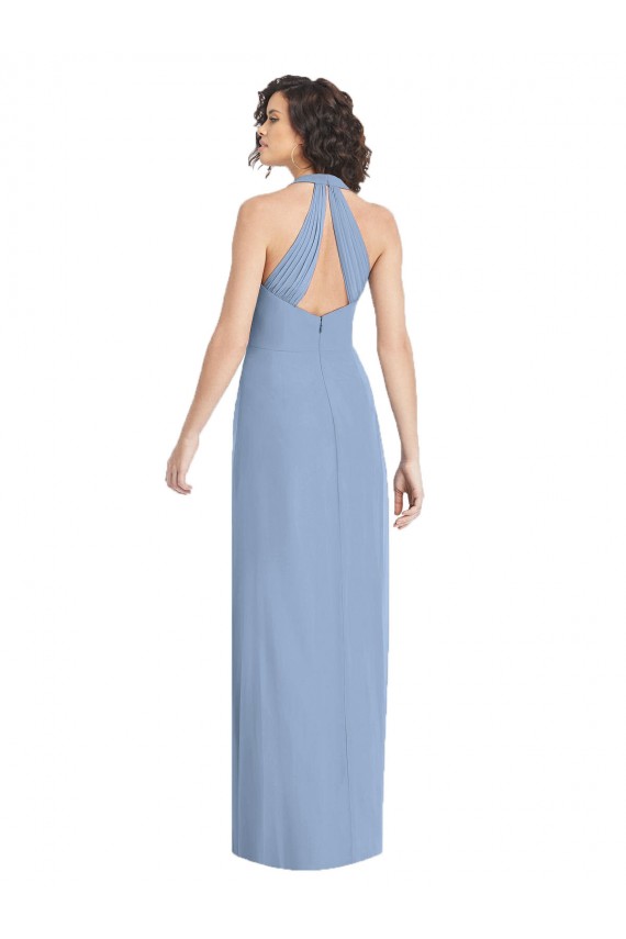Soft Chiffon Trumpet Long Sleeveless Open Back Formal Evening Gown / Bridesmaid Dress Glasgow