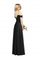Soft Chiffon A-Line Long Cold Shoulder Semi Formal Evening Dress / Bridesmaid Dress Glasgow