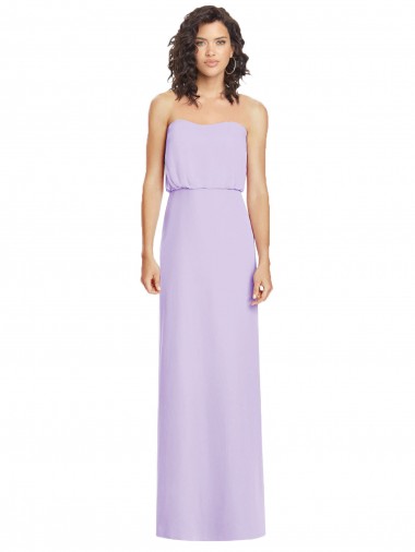 Soft Chiffon A-Line Long Sleeveless Lilac Low Back Formal Dress / Bridesmaid Dress Glasgow