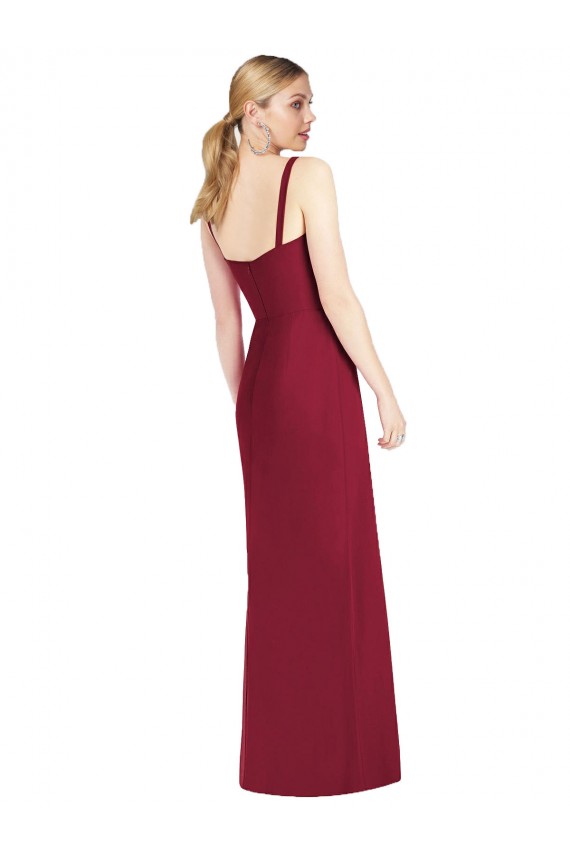 Soft Chiffon Mermaid Long Sleeveless Side Front Slit Bridesmaid Dresses Glasgow