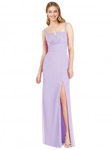 Soft Chiffon Mermaid Long Sleeveless Side Front Slit Bridesmaid Dresses Glasgow