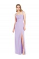 Soft Chiffon Mermaid Long Sleeveless Side Front Slit Bridesmaid Dresses Glasgow