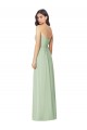 Soft Chiffon Trumpet Long Sleeveless Sage Bridesmaid Dress Glasgow