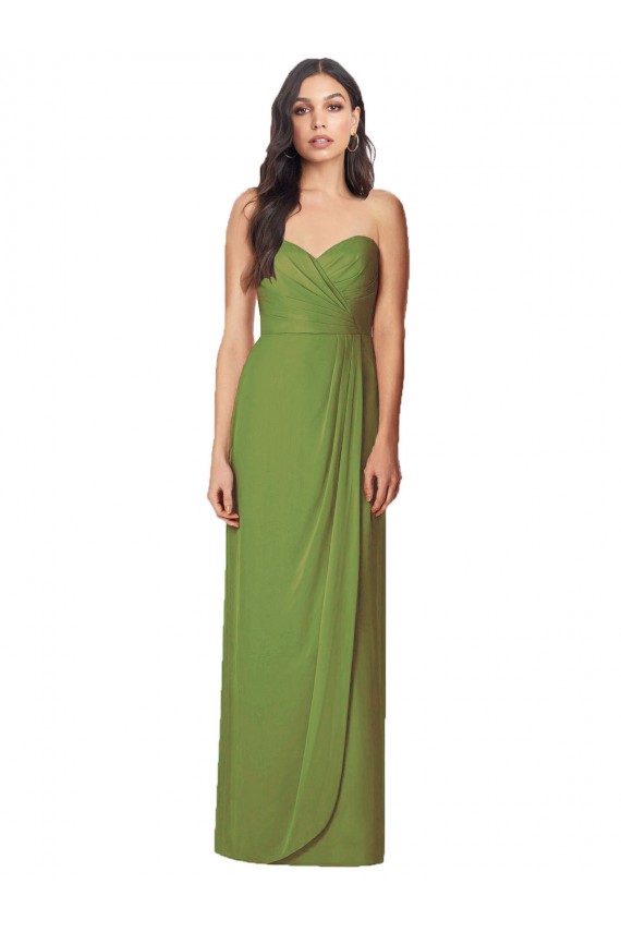 Soft Chiffon Trumpet Long Sleeveless Side Front Slit Bridesmaid Dresses Glasgow