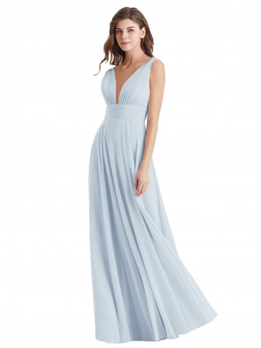 Lxue Chiffon A-Line Long Sleeveless Tie Back Bridesmaid Dress Glasgow