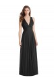 Soft Chiffon A-Line Long Sleeveless Criss Cross Back Black Bridesmaid Dresses Glasgow