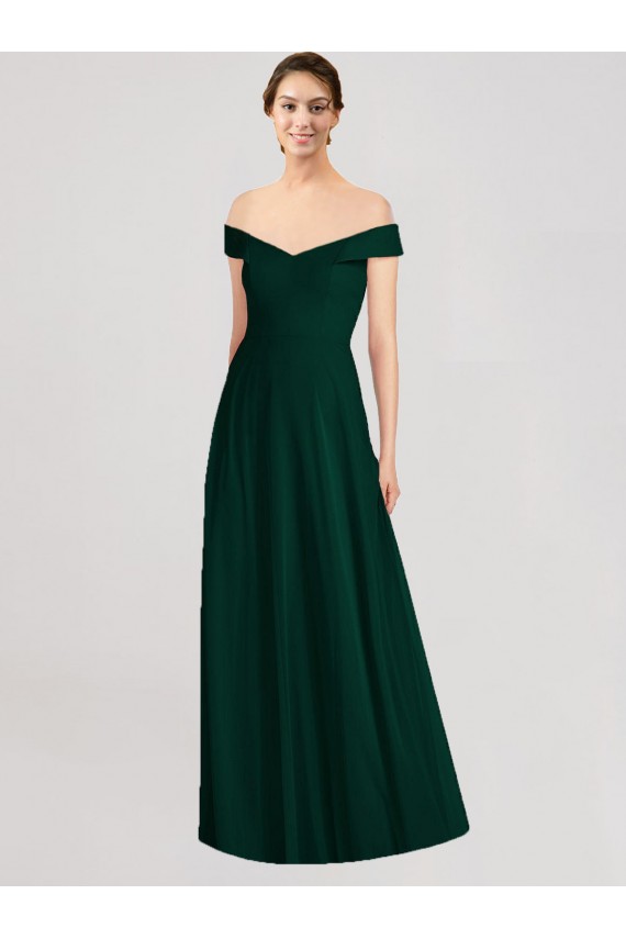 Soft Chiffon A-Line Long Sleeveless Ever Green Formal Dress / Bridesmaid Dress Glasgow