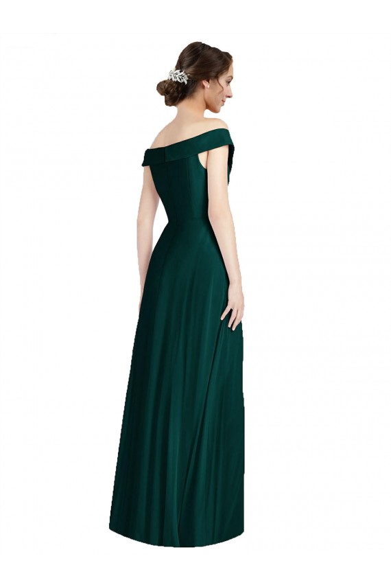 Soft Chiffon A-Line Long Sleeveless Ever Green Formal Dress / Bridesmaid Dress Glasgow