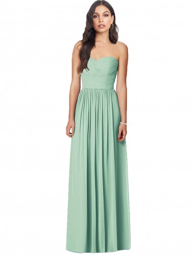Soft Chiffon Trumpet Long Sleeveless Mint Green Bridesmaid Dress Glasgow