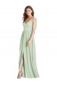 Soft Chiffon A-Line Long Sleeveless Criss Cross Back Semi Formal Evening Dress / Bridesmaid Dress Glasgow