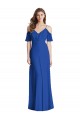 Soft Chiffon Trumpet Long Cold Shoulder V-Back Semi Formal Evening Dress / Bridesmaid Dress Glasgow