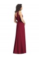 Chiffon A-Line Long Sleeveless V-Back Hunter Bridesmaid Dresses Glasgow