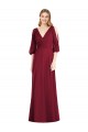 Soft Chiffon Trumpet Long Bell Sleeves V-Back Formal Dress / Bridesmaid Dress Glasgow