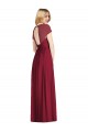 Soft Chiffon Trumpet Long Cap Sleeves Open Back Bridesmaid Dress Glasgow