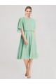 Soft Chiffon A-Line Knee Length Flutter Sleeves Open Back Bridesmaid Dress Glasgow