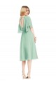Soft Chiffon A-Line Knee Length Flutter Sleeves Open Back Bridesmaid Dress Glasgow