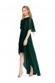 Soft Chiffon A-Line Flutter Sleeves Open Back High Low Bridesmaid Dress Glasgow