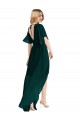 Soft Chiffon A-Line Flutter Sleeves Open Back High Low Bridesmaid Dress Glasgow