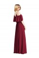 Chiffon A-Line Long Cold Shoulder Bridesmaid Dress Glasgow