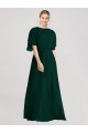 Soft Chiffon A-Line Long Flutter Sleeves Open Back Ever Green Bridesmaid Dresses Glasgow