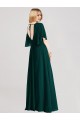 Soft Chiffon A-Line Long Flutter Sleeves Open Back Ever Green Bridesmaid Dresses Glasgow