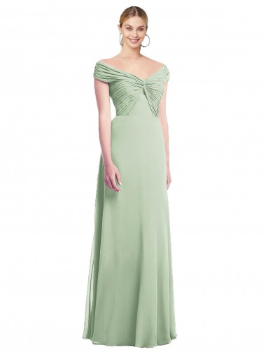 Soft Chiffon Trumpet Long Sleeveless Bridesmaid Dress Glasgow