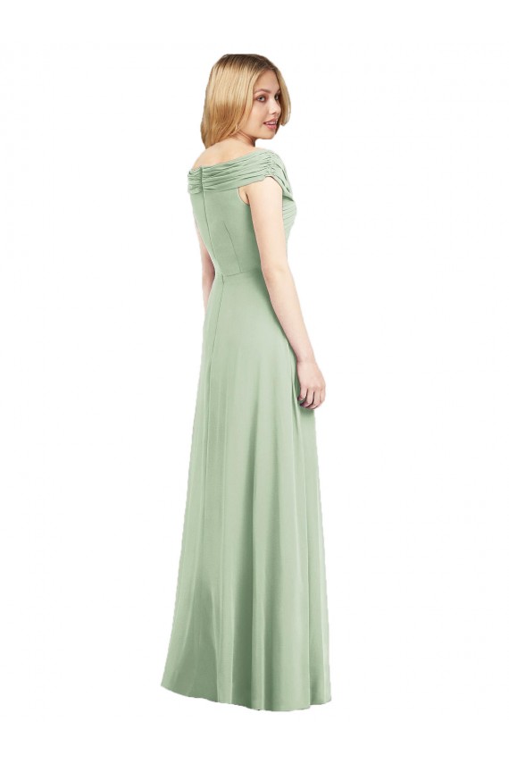 Soft Chiffon Trumpet Long Sleeveless Bridesmaid Dress Glasgow