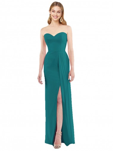 Soft Chiffon Trumpet Long Sleeveless Side Slit Bridesmaid Dresses Glasgow