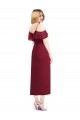 Soft Chiffon Trumpet Cocktail Length Cold Shoulder High Low Bridesmaid Dress Glasgow
