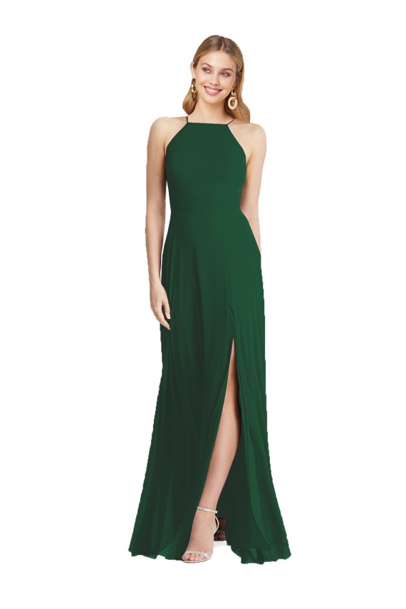 Soft Chiffon A-Line Sleeveless Dark Green Semi Formal Evening Dress / Bridesmaid Dress Glasgow