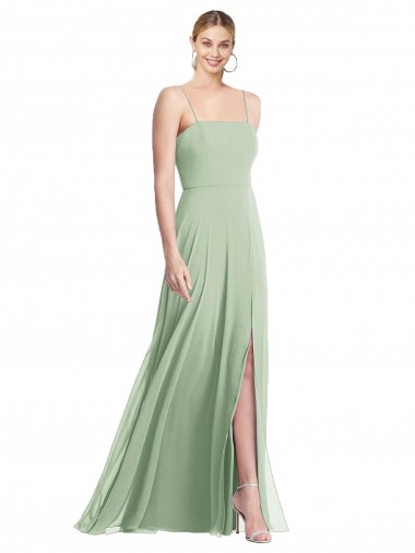 Soft Chiffon Trumpet Long Sleeveless Low Back Formal Evening Gown / Bridesmaid Dress Glasgow