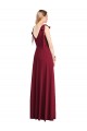 Soft Chiffon Trumpet Long Sleeveless V-Back Front Slit Bridesmaid Dresses Glasgow