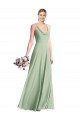 Chiffon A-Line Long Sleeveless Spaghetti Straps V-Back Evening Dresses Glasgow