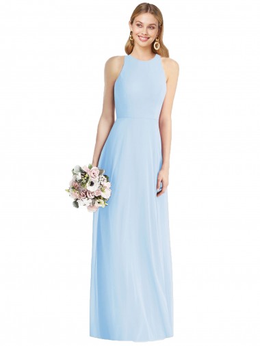 Luxe Chiffon Trumpet Long Sleeveless Semi Formal Evening Dress / Bridesmaid Dress Glasgow