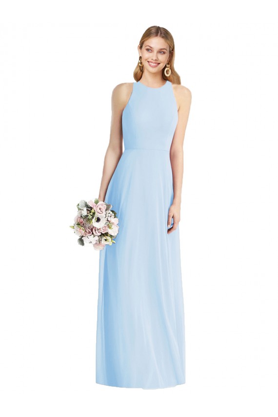 Luxe Chiffon Trumpet Long Sleeveless Semi Formal Evening Dress / Bridesmaid Dress Glasgow