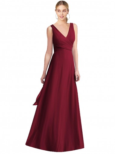 Chiffon A-Line Sleeveless Burgundy Bridesmaid Dress Glasgow