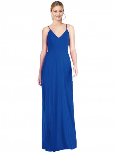 Soft Chiffon A-Line Long Sleeveless Criss Cross Back Formal Dress / Bridesmaid Dress Glasgow