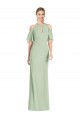 Soft Chiffon Mermaid Long Cold Shoulder Semi Formal Evening Dress / Bridesmaid Dress Glasgow