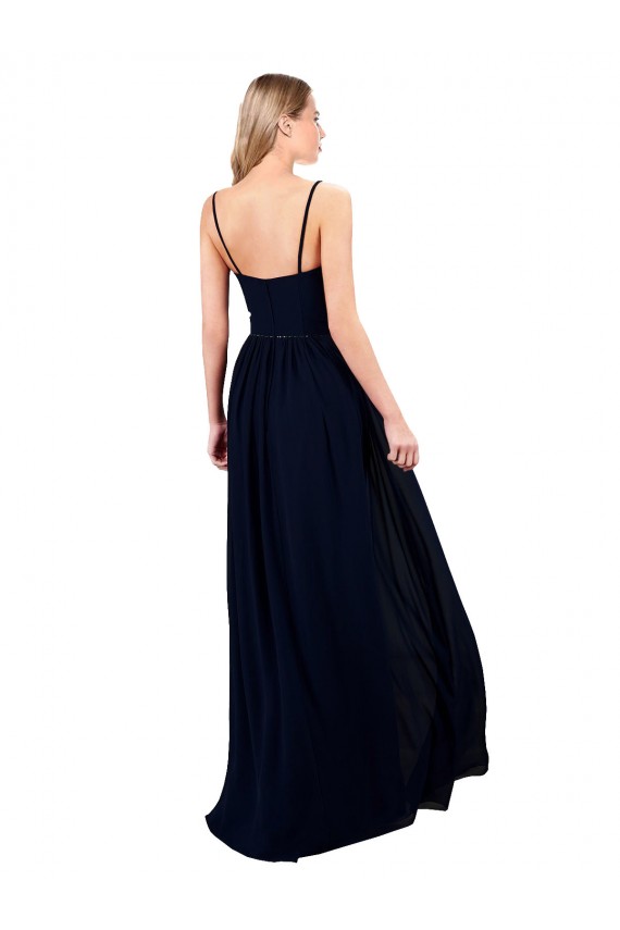 Soft Chiffon A-Line Long Sleeveless High Slit Evening Dresses Glasgow